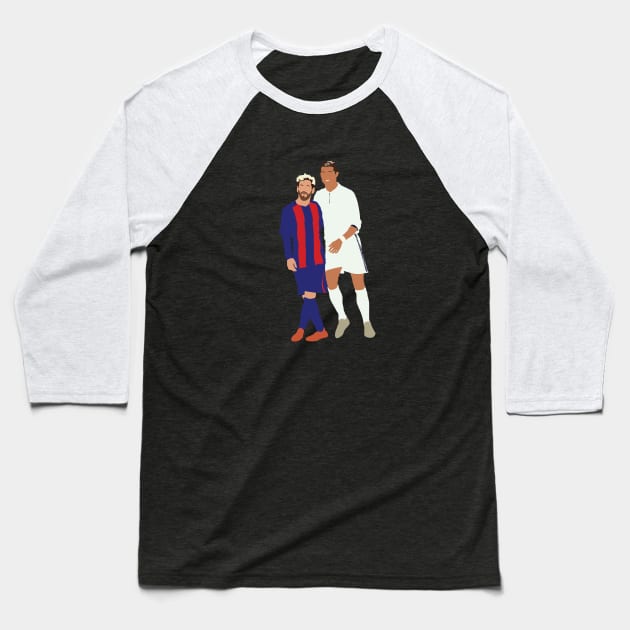 Messi – Ronaldo rivalry El Clasico Baseball T-Shirt by Jackshun